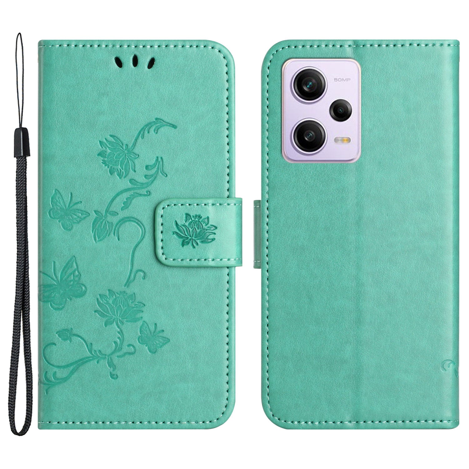 Phone Case For Xiaomi Redmi Note 12 5G (Global) (India) (China) Poco X5 5G Anti-drop PU Leather Phone Cover Stand Wallet with Imprinted Butterfly Flower Pattern Phone Case For Xiaomi Redmi Note 12 5G (Global) (India) (China) Poco X5 5G Anti-drop PU Leather Phone Cover Stand Wallet with Imprinted Butterfly Flower Pattern